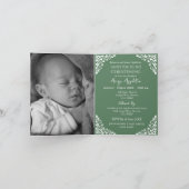Photo Invitation For Christening Cross Fern Green Feestdagen Kaart (Binnen)