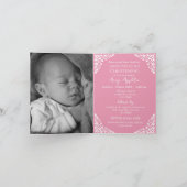 Photo Invitation For Christening Cross Rose Pink Feestdagen Kaart (Binnen)