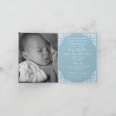 Photo Invitation For Christening Cross Sky Blue Feestdagen Kaart (Binnen)