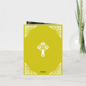 Photo Invitation For Christening Cross Yellow Feestdagen Kaart (Achterkant)