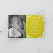 Photo Invitation For Christening Cross Yellow Feestdagen Kaart (Binnen)