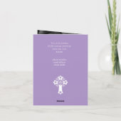 Photo Invitation Simple Baptism Cross Lilac Feestdagen Kaart (Achterkant)