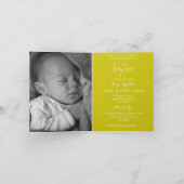 Photo Invitation Simple Baptism Cross Yellow Feestdagen Kaart (Binnen)