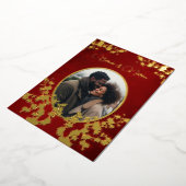 Photo  Jewel Tone Floral Wedding  Folie Uitnodiging (Gedraaid)