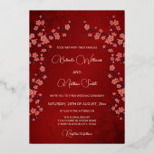 Photo  Jewel Tone Floral Wedding  Folie Uitnodiging (Achterkant)