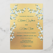 Photo  Jewel Tone Floral Wedding  Folie Uitnodiging (Achterkant)