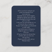 Photo Joint Double Funeral Blue Prayer Card Visitekaartje (Achterkant)