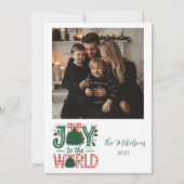 Photo Joy to the World Christmas Feestdagenkaart (Voorkant)