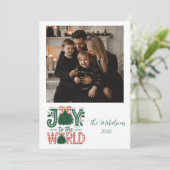 Photo Joy to the World Christmas Feestdagenkaart (Staand voorkant)