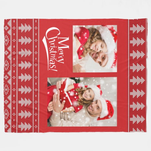 PHOTO-kerstfeestflens Fleece Deken (Voorkant (Horizontaal))