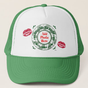 PHOTO Kus me Ik ben Irish Green Striped Circle Kis Trucker Pet