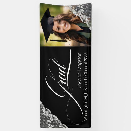 Photo Lace-Afstuderen Spandoek (Verticaal)