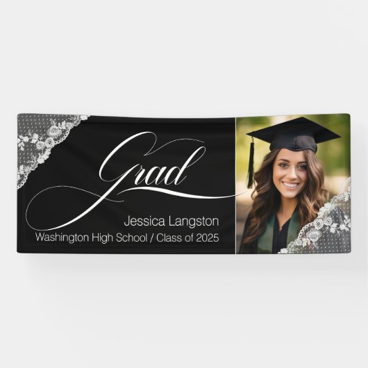 Photo Lace-Afstuderen Spandoek (Horizontaal)