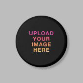 Photo Logo Business Simple Template Black Magneet