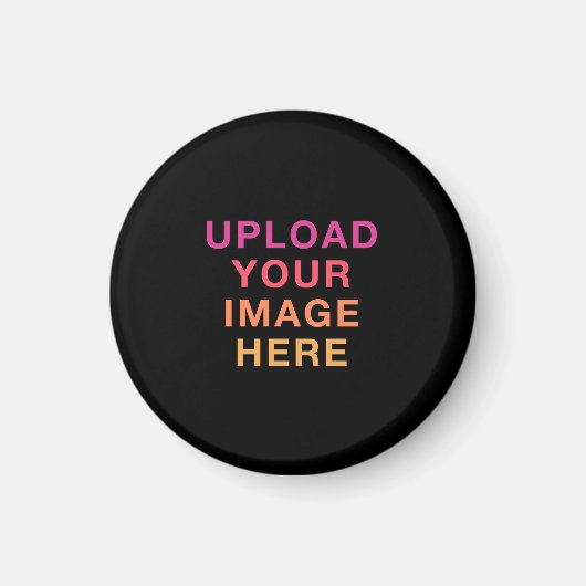 Photo Logo Business Simple Template Black Magneet (Voorkant)