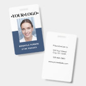 Photo Logo Employee Blue Badge (Voor- en achterkant)