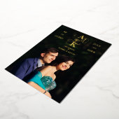 Photo Luxury Real Golden Fancy Calligraphy Folie Uitnodiging (Gedraaid)