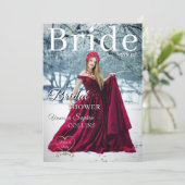 Photo Magazine Cover Bridal Shower Kaart (Staand voorkant)