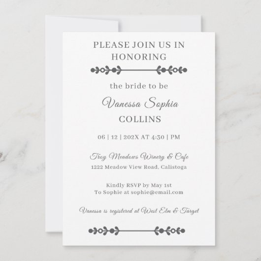 Photo Magazine Cover Bridal Shower Kaart (Achterkant)