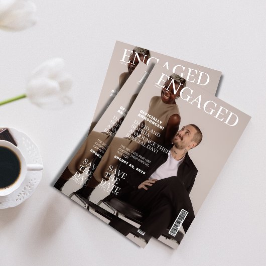 Photo Magazine cover bruiloft save the date Kaart