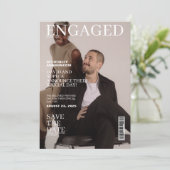 Photo Magazine cover bruiloft save the date Kaart (Staand voorkant)