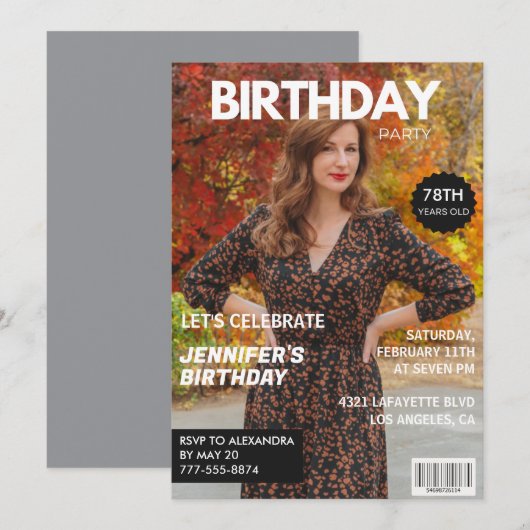 Photo Magazine Hoesje voor haar 78ste verjaardag Kaart (Voorkant / Achterkant)