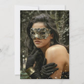 Photo Magenta Pink Gold Masquerade Birthday Kaart (Achterkant)