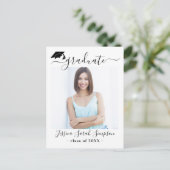 PHOTO-mededeling van de Moderne Minimale Stuurgroe Aankondigingskaart (Staand voorkant)