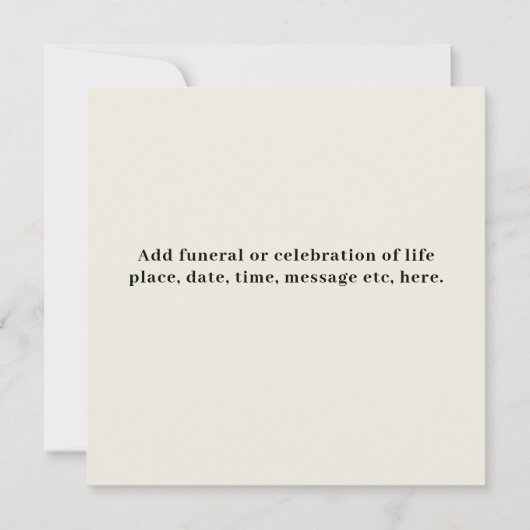 Photo Memorial Kaart (Achterkant)