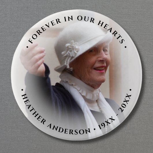 Photo Memorial Tribute Ronde Button 7,6 Cm