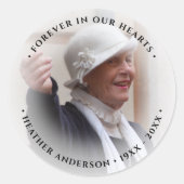 Photo Memorial Tribute Ronde Sticker (Voorkant)