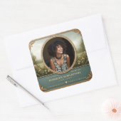 Photo Memorial Vierkante Sticker (Envelop)