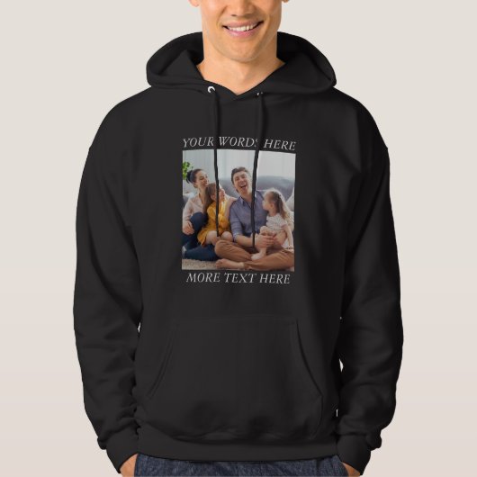 Photo Memory Custom Hoodie with Your Text (Voorkant)