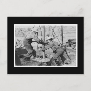 Photo Men Working Briefkaart