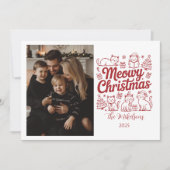 Photo Meowy Christmas Party Feestdagenkaart (Voorkant)