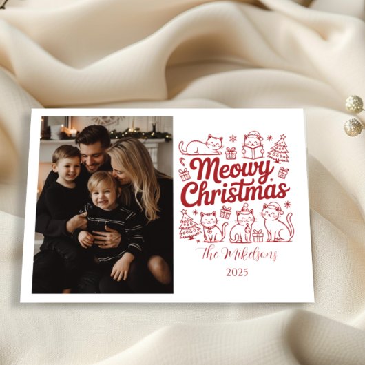 Photo Meowy Christmas Party Feestdagenkaart