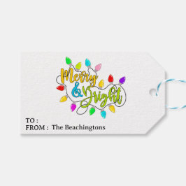 *~* PHOTO Merry Bright AP44-Label met kerstcadeau Cadeaulabel