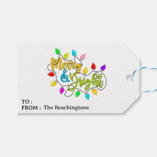 *~* PHOTO Merry Bright AP44-Label met kerstcadeau Cadeaulabel