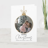 photo Merry Christmas bauble Photo Card Kaart (Voorkant)