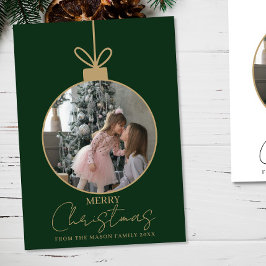 photo Merry Christmas bauble Photo Card Kaart