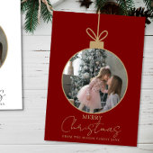 photo Merry Christmas bauble Photo Card Kaart