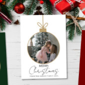 photo Merry Christmas bauble Photo Card Kaart