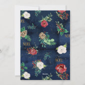 PHOTO Merry KerstGreenery Wreath Navy Wood Feestdagenkaart (Achterkant)