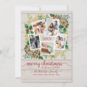 PHOTO Merry Kerstmis Greenery Wreate Waterverf Feestdagenkaart (Voorkant)