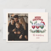 Photo Merry Wine Christmas Feestdagenkaart (Voorkant)