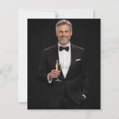 Photo milestone birthday gold invitation (Achterkant)