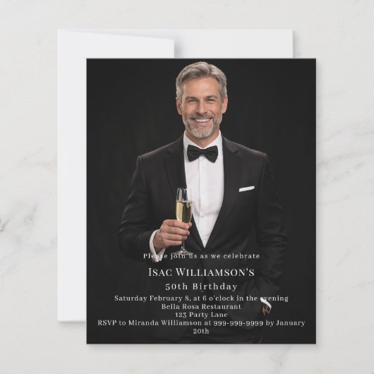 Photo milestone birthday invitation (Voorkant)