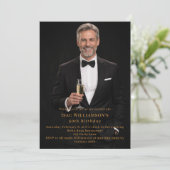 Photo milestone gold birthday kaart (Staand voorkant)