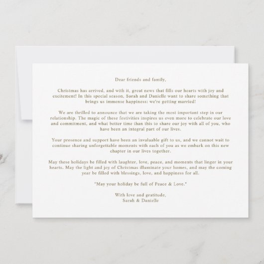 Photo Minimalist Chic Sophisticated Fake Gold Red  Save The Date (Achterkant)