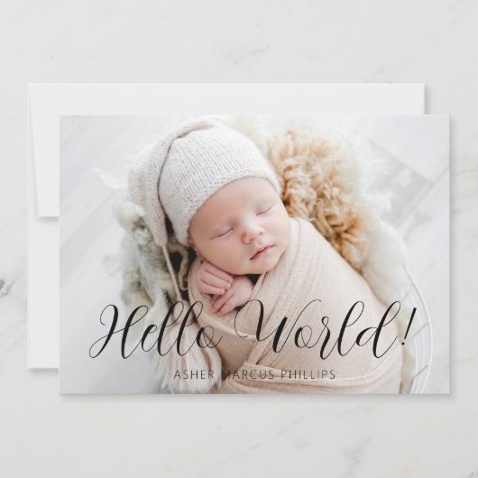 Photo Minimalist Elegant Typography Hello World (Voorkant)